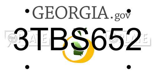 3TBS652 Georgia License Plate
