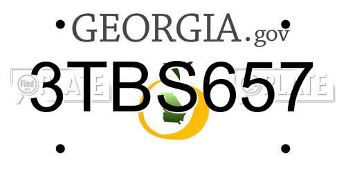 3TBS657 Georgia License Plate