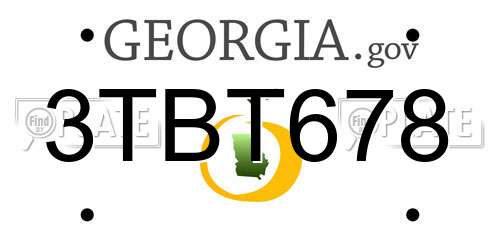 3TBT678 Georgia License Plate