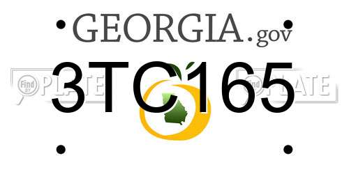 3TC165 Georgia License Plate
