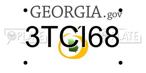 3TCI68 Georgia License Plate