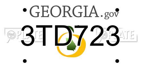 3TD723 Georgia License Plate
