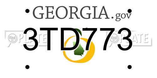 3TD773 Georgia License Plate