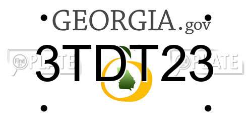3TDT23 Georgia License Plate