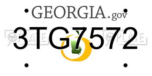 3TG7572 Georgia License Plate