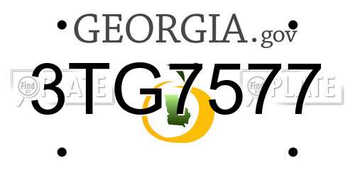 3TG7577 Georgia License Plate