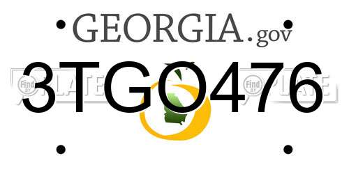 3TGO476 Georgia License Plate