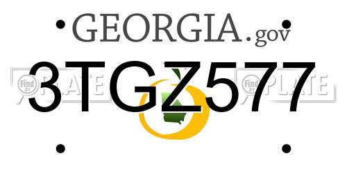 3TGZ577 Georgia License Plate