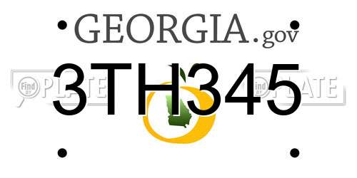 3TH345 Georgia License Plate
