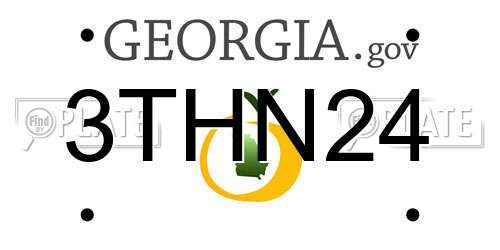 3THN24 Georgia License Plate