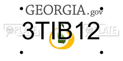3TIB12 Georgia License Plate