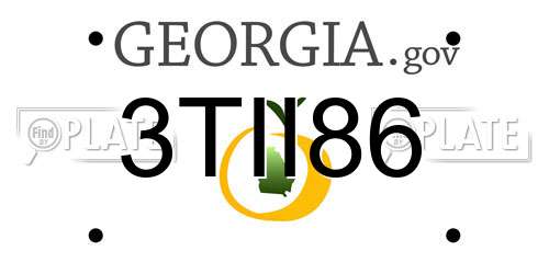 3TII86 Georgia License Plate