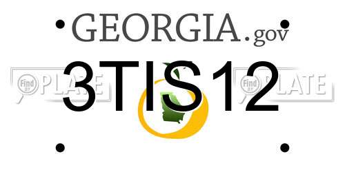3TIS12 Georgia License Plate