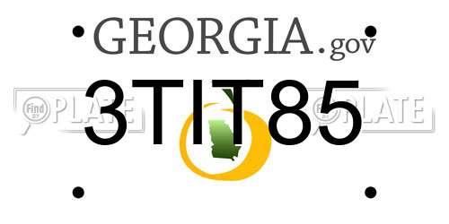 3TIT85 Georgia License Plate