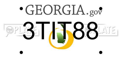 3TIT88 Georgia License Plate