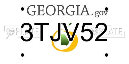 3TJV52 Georgia License Plate
