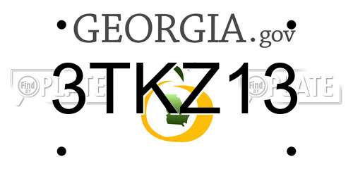 3TKZ13 Georgia License Plate