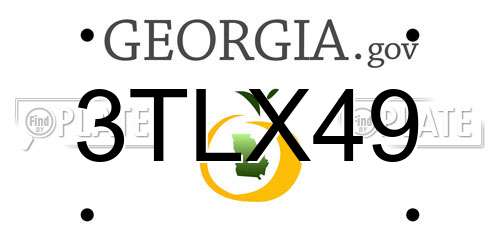 3TLX49 Georgia License Plate