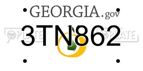 3TN862 Georgia License Plate