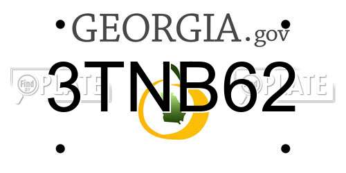 3TNB62 Georgia License Plate