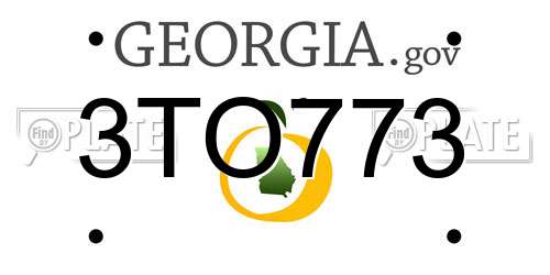 3TO773 Georgia License Plate