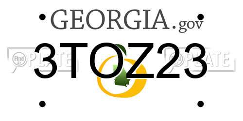 3TOZ23 Georgia License Plate