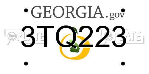 3TQ223 Georgia License Plate