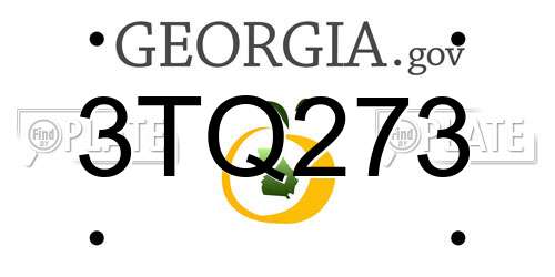 3TQ273 Georgia License Plate