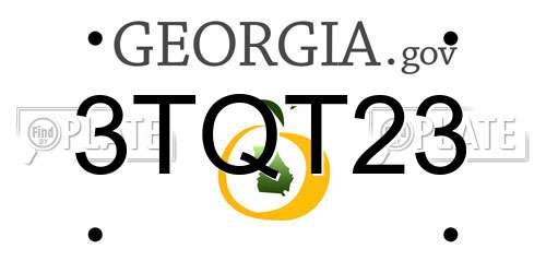 3TQT23 Georgia License Plate