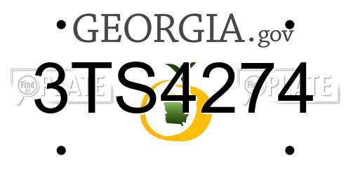 3TS4274 Georgia License Plate