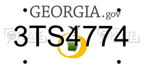 3TS4774 Georgia License Plate