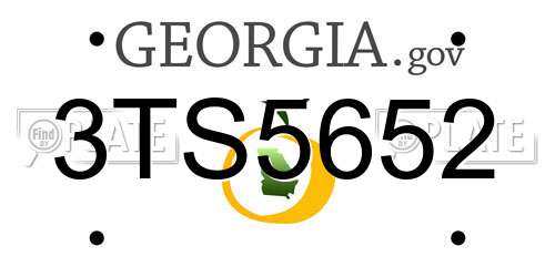 3TS5652 Georgia License Plate