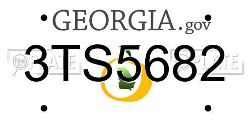 3TS5682 Georgia License Plate