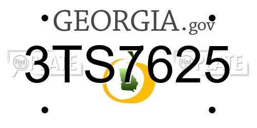 3TS7625 Georgia License Plate