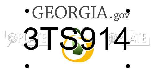 3TS914 Georgia License Plate