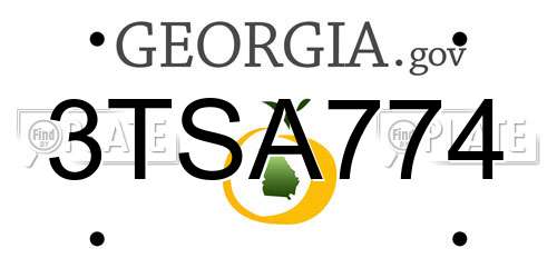 3TSA774 Georgia License Plate