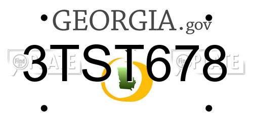 3TST678 Georgia License Plate