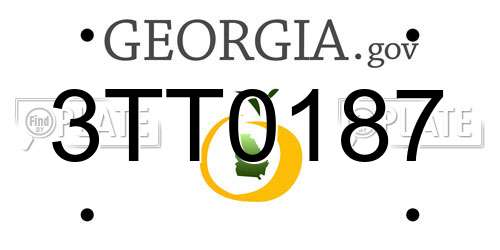 3TT0187 Georgia License Plate