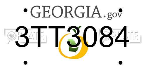 3TT3084 Georgia License Plate