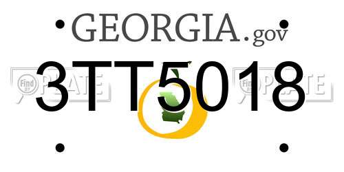 3TT5018 Georgia License Plate