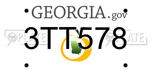 3TT578 Georgia License Plate