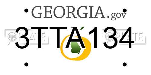 3TTA134 Georgia License Plate