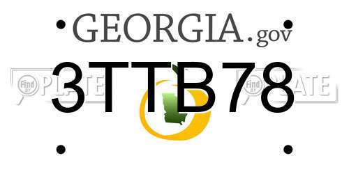 3TTB78 Georgia License Plate