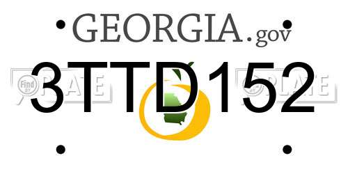 3TTD152 Georgia License Plate