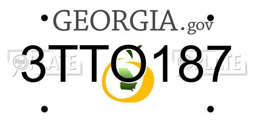3TTO187 Georgia License Plate