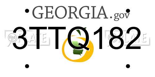 3TTQ182 Georgia License Plate