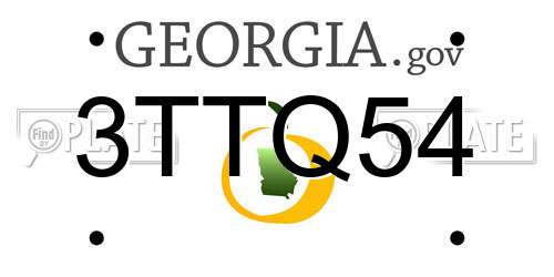 3TTQ54 Georgia License Plate