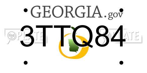 3TTQ84 Georgia License Plate