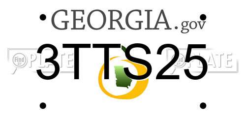 3TTS25 Georgia License Plate