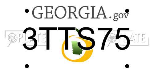 3TTS75 Georgia License Plate